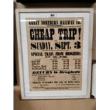 Original framed Great Northern Railway poster.