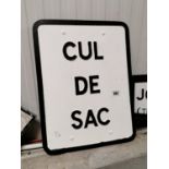 Cul De Sac alloy road sign.