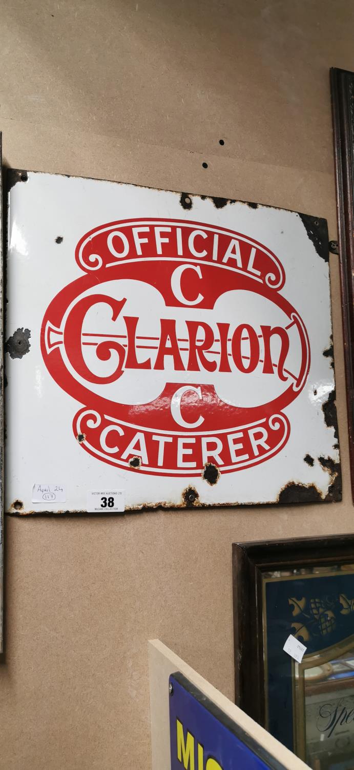 Official C Clarion enamel advertising sign.