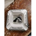 Black and White advertising ashtray.