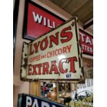 Lyons' Extract enamel double sided advertising sign.