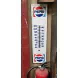 1950's tin plate Pepsi Cola advertising thermometer.