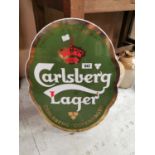 Carlsberg Lager enamel advertising sign.