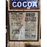 Comedy of Errors framed advertising print.