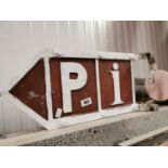 P I alloy road sign.