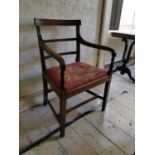 Georgian upholstered mahogany armchair.