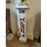 Good quality pair of 19th. C. Carrara and rouge marble pedastels.