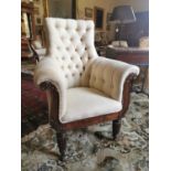 William IV upholstered mahogany chair