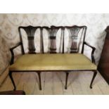 Good quality 19th. C. mahogany window seat,