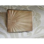 Art Deco enamelled English silver cigarette case.