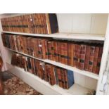 Collection of fifty five leather bound books