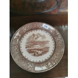 19th. C. ceramic meat plates depicting Belfast From The Cave Hill