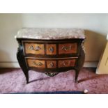 Good quality rosewood and kingwood commode