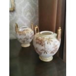 Pair of 19th. C. gilded ceramic vases