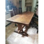 Exceptional quality oak refectory table