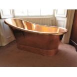 Good quality copper slipper bath in the French style.