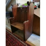 19th. C. carved oak church pew