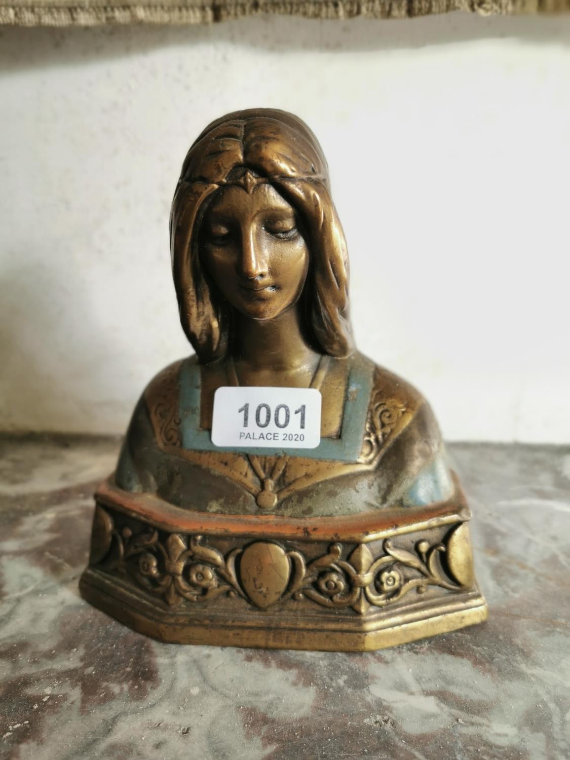Art Deco religious bronze bust of a Lady