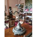 19th. C. silver plated table candelabra