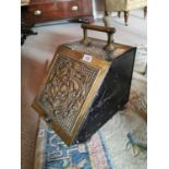 19th. C. Brass and metal coal box