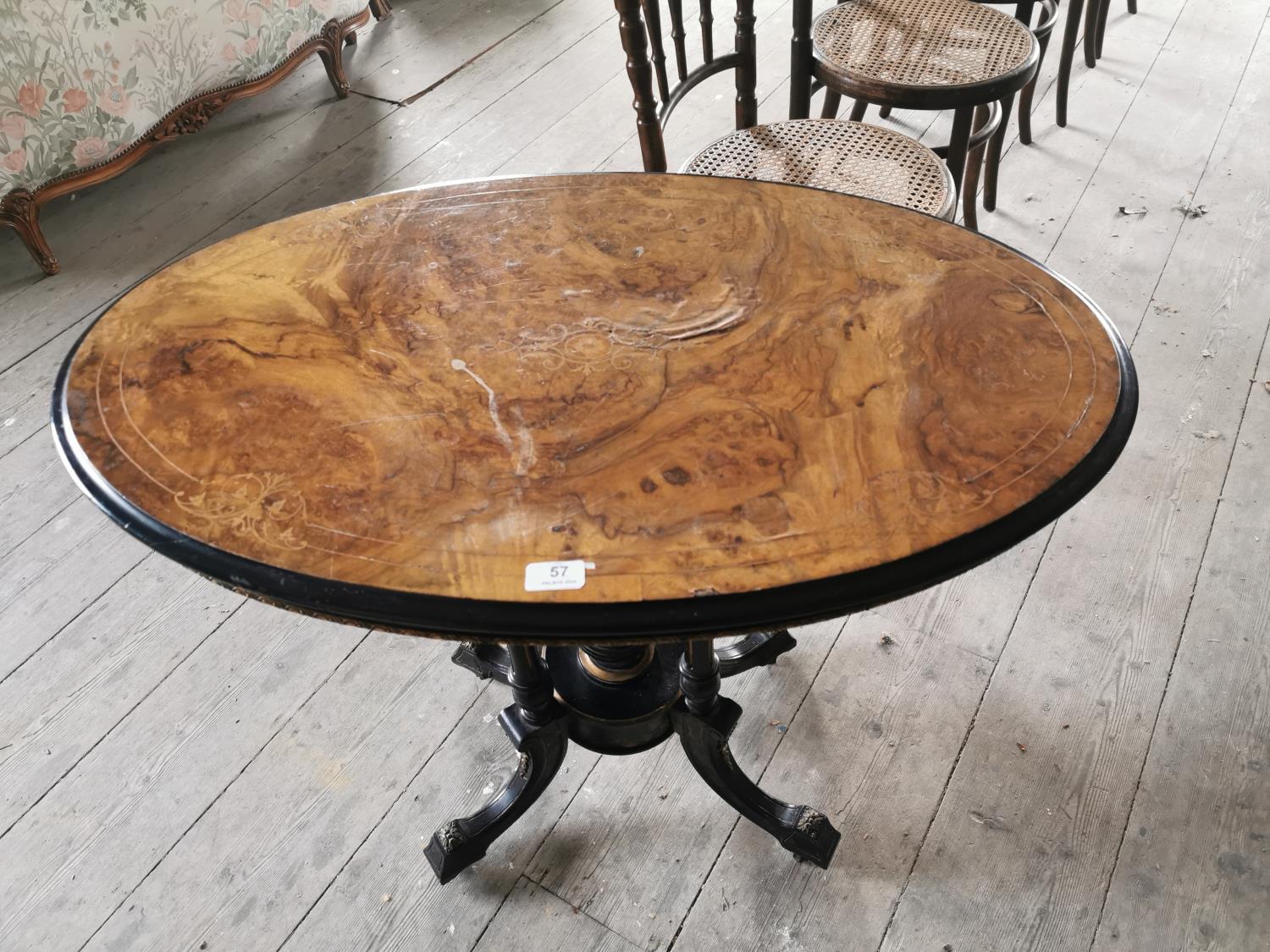 Inlaid mahogany occasional table - Image 2 of 3