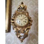 Decorative gilt cartel clock