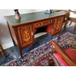 19th. C. rosewood inlaid kneehole desk