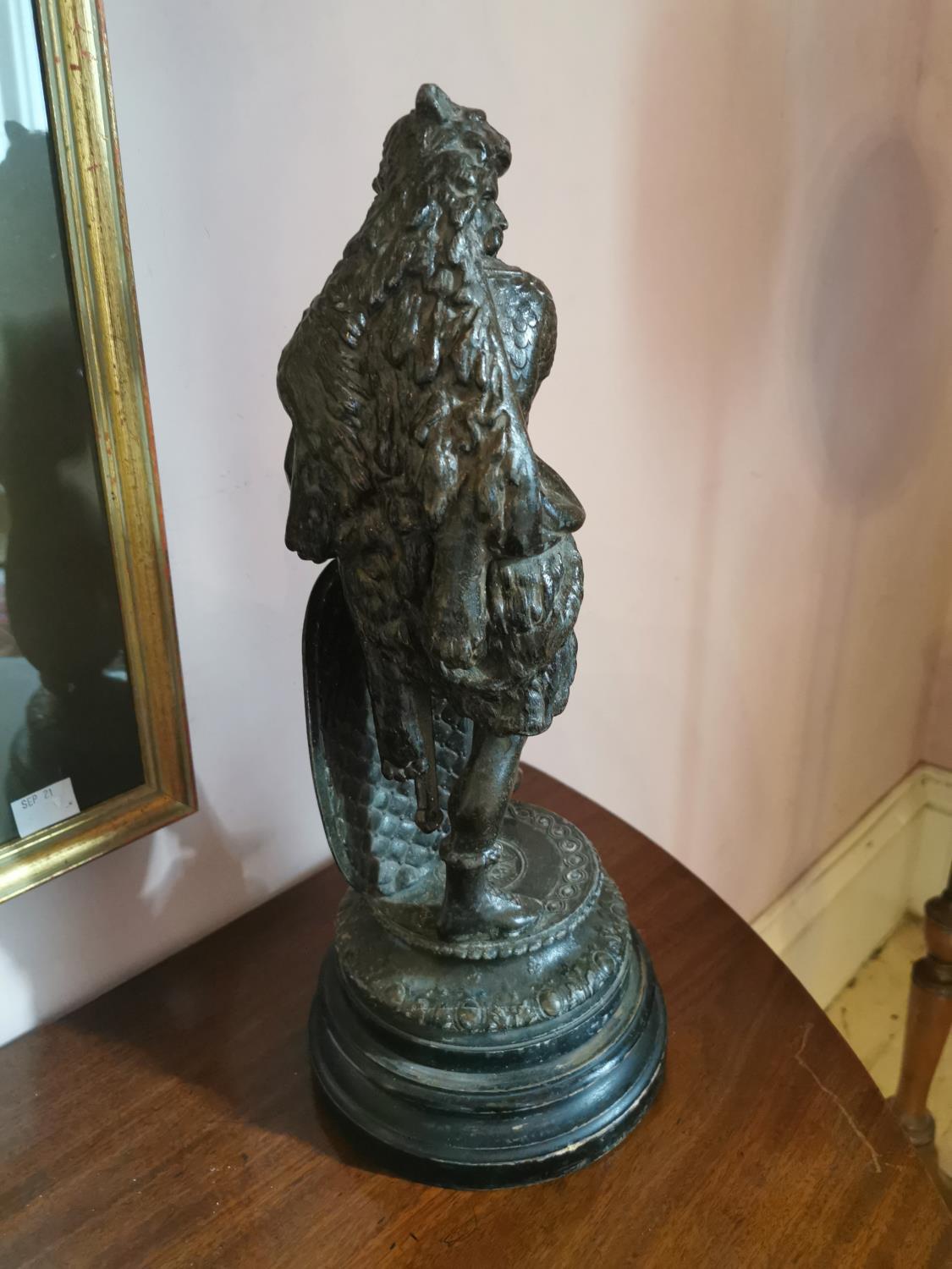 19th. C. Spelter figure of a Warrior. - Image 3 of 3