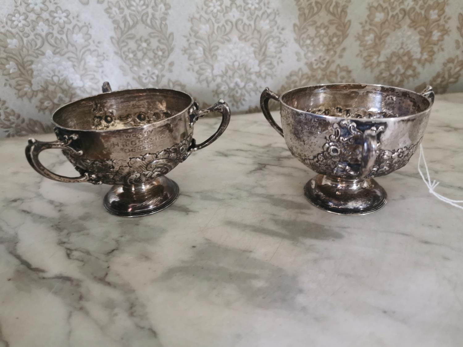 Two English silver miniature trophies - Image 2 of 2