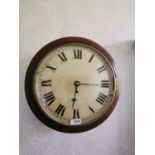 19th. C. mahogany fusee wall clock