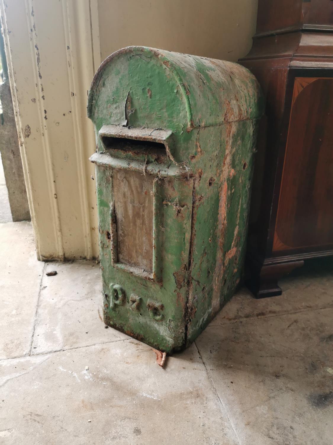 Original P and T cast iron post box.