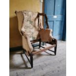 Georgian wingback upholstered armchair