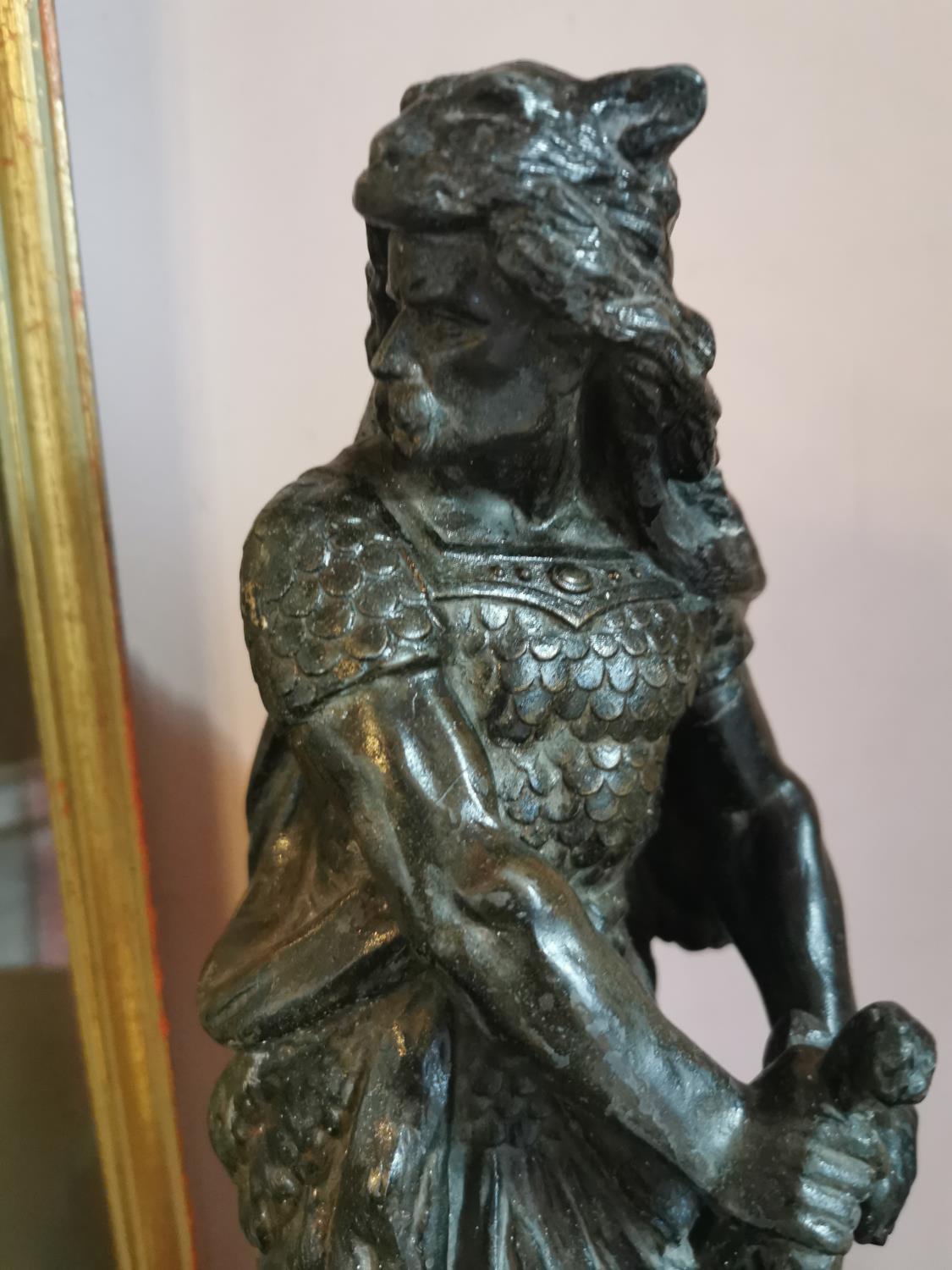 19th. C. Spelter figure of a Warrior. - Image 2 of 3