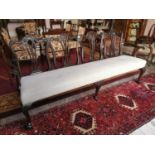 Good quality 19th. C. Irish upholstered mahogany bench