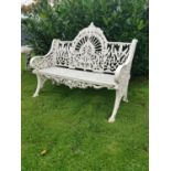 Decorative cast iron garden seat.