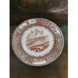 19th. C. ceramic meat plates depicting Belfast From The Cave Hill