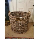 Good quality early 20th. C. wicker log basket.