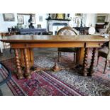 Carved oak side table.