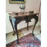 19th. C. carved walnut side table
