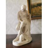 19th. C. marble composite figure of a seated Lady.