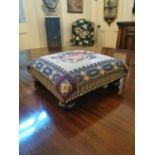 Tapestry upholstered footstool