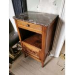 Late 19th. C. walnut bedside cabinet,