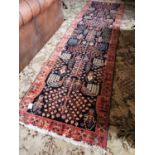 Persian Bijor hand knotted carpet runner.