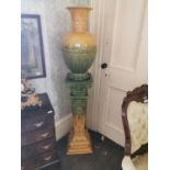 Decorative ceramic jardiniere on stand