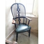 19th. C. elm Windsor armchair