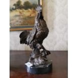 Bronze figure of a cockerel