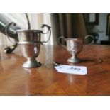 Two English silver miniature trophies