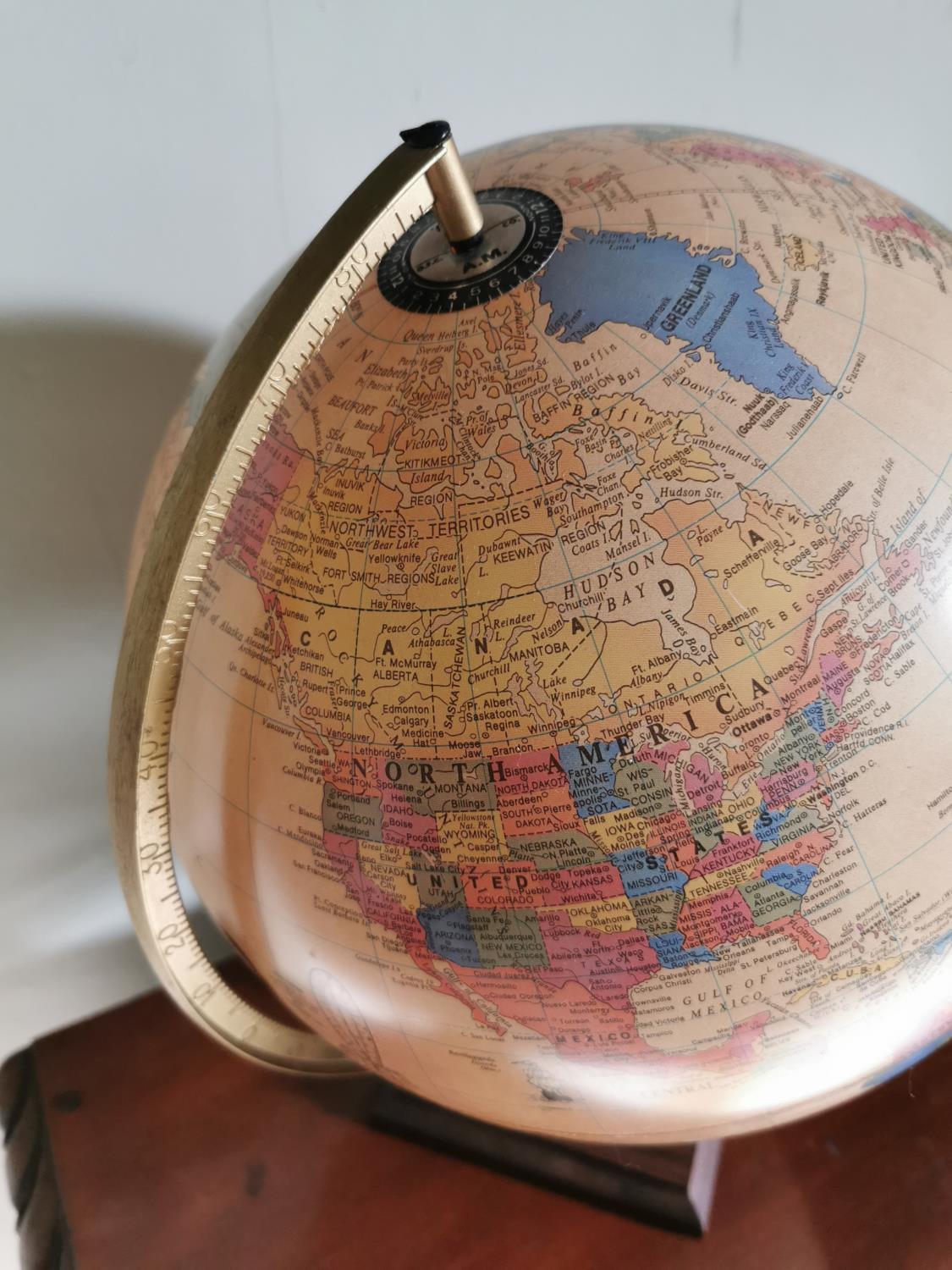 World globe on brass stand - Image 2 of 2