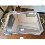 Silver plated serving tray.