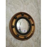 19th.C. miniature convex mirror.